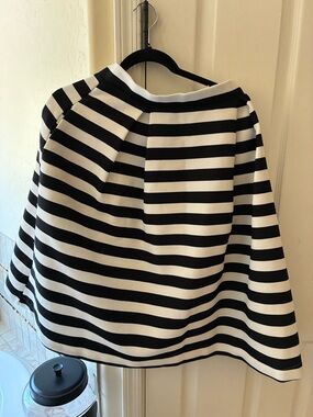 Love culture Black and White Striped circle Skirt